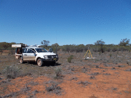 Vehicle next to Leica GNSS receiver