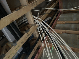 Cables running through the ceiling