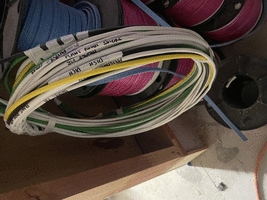 Cables labelled and coiled